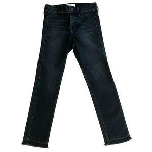 Abercrombie Kids Girls Straight Leg Raw Hem Denim Blue Jeans Size 12